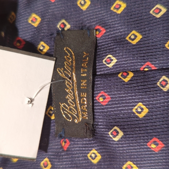 Borsalino navy geometric pattern tie - Picture 2 of 4